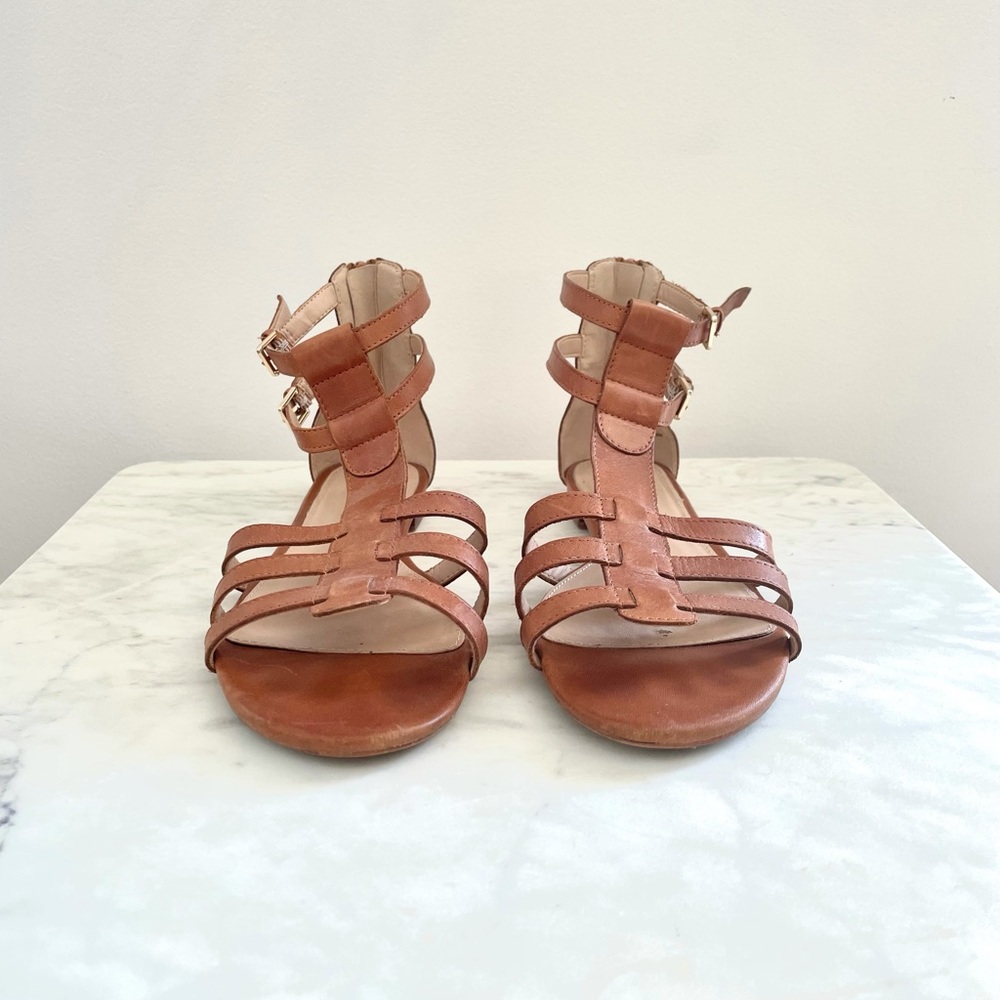 ALDO Gladiator Camel Leather Sandals 7.5 (Worn)